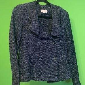 Loft by Ann Taylor women's size small jacket 80% cotton kitten black like New